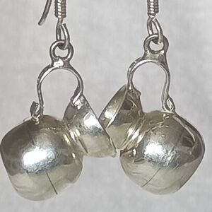 Pitcher Earrings Women’s Jewelry Vintage 925 Sterling Silver Mexico Pierced Ears